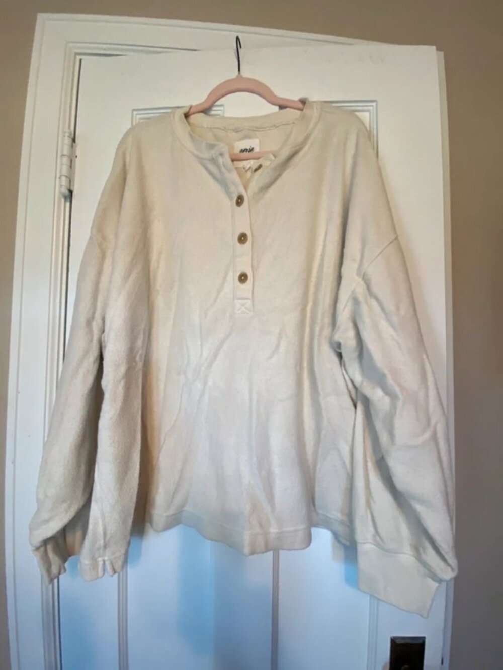 Woman’s plus size xxl aerie cream fleece pullover sweater